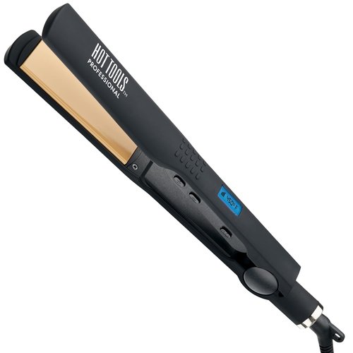 Hot Tools Pro Artist Nano Ceramic Flat Iron - Wide Plate for Quick Styling (1-1/4 Inch)