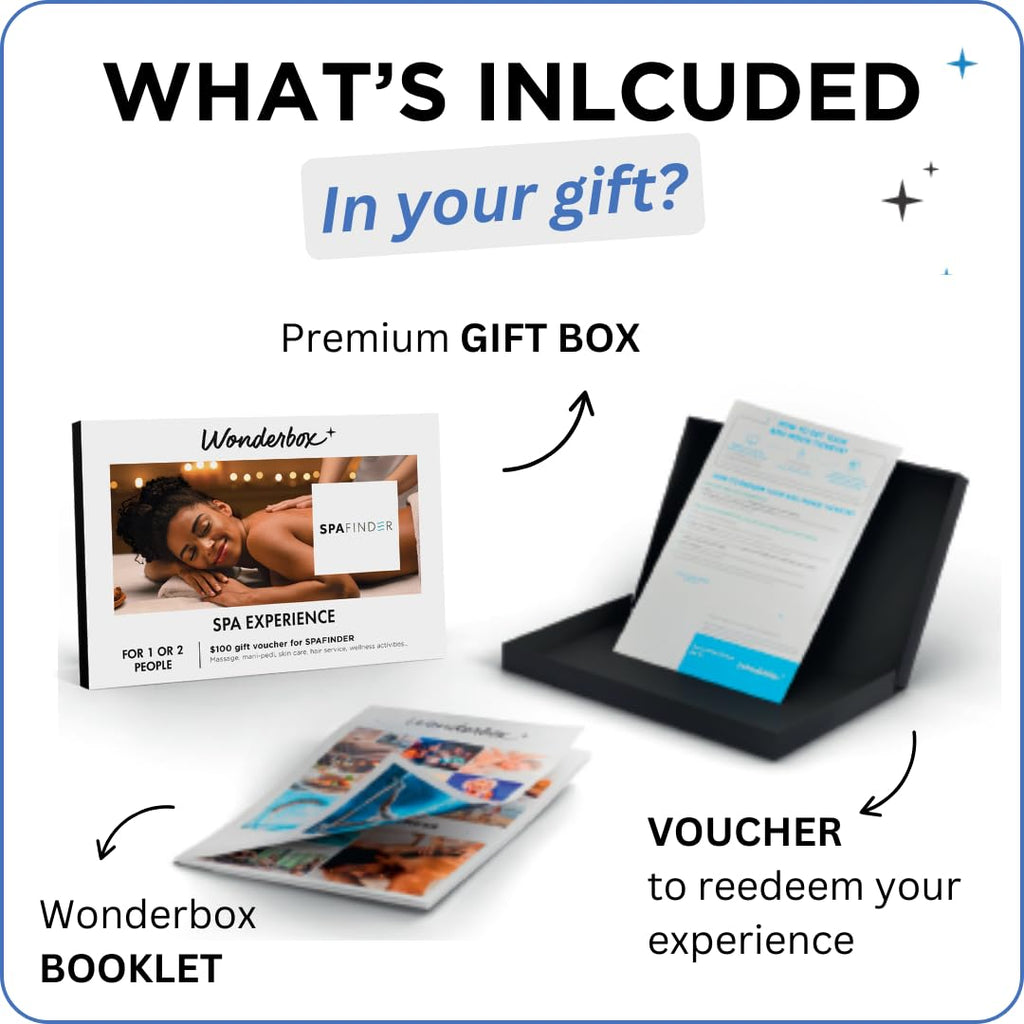 Wonderbox – Original Gift Idea - Experience Gift – Spa Experience - Spa Finder Voucher - For 2 people – Relaxing Spa experience