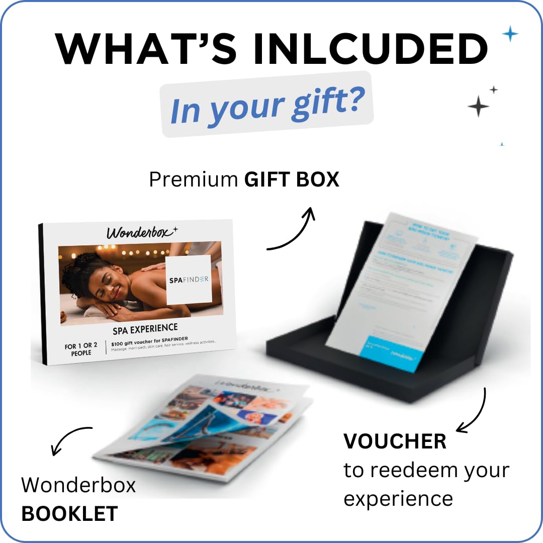 Wonderbox – Original Gift Idea - Experience Gift – Spa Experience - Spa Finder Voucher - For 2 people – Relaxing Spa experience
