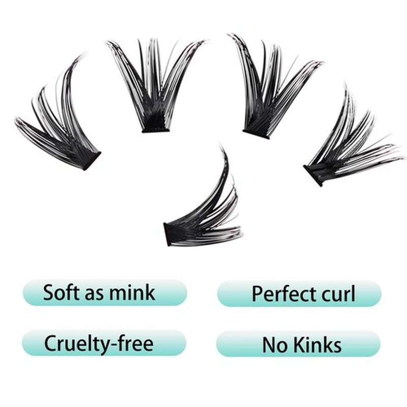Cluster Lashes Individual Lashes14-18mm D Curl Natural Look Mixed Tray 80D DIY Eyelash Extension Volume Lash Clusters Eyelashes Long 0.07 Individual Lash Extensions (80D-0.07D-14-18)