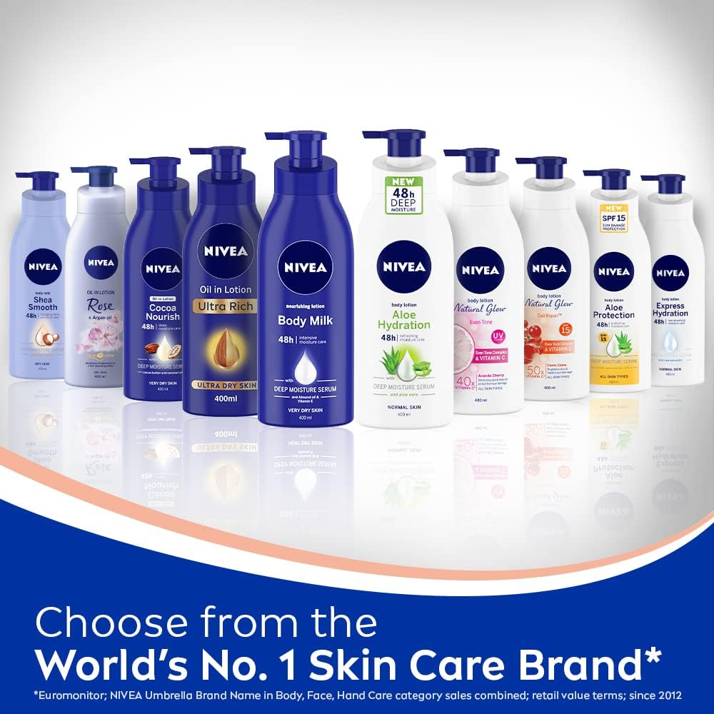 Nivea Body Lotion Natural Glow | Vitamin C SPF 15 | 400ml (13.52 Fl OZ)