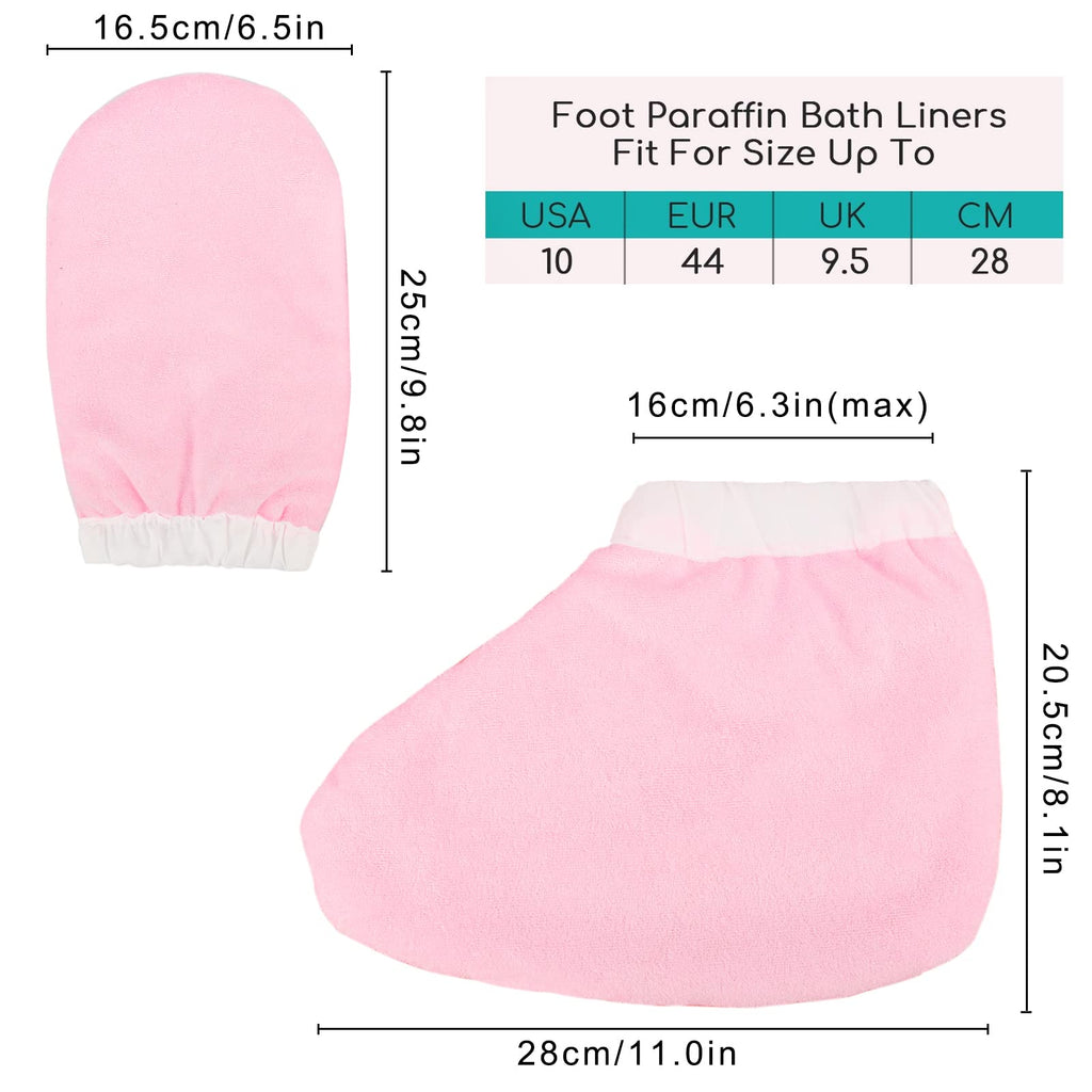 Paraffin Wax Mitts and Booties, Segbeauty Snug Elastic Opening Insulated Thick Terry Cloth Mittens for Hand and Foot, Gloves and Booties for Paraffin Warmers SPA Heated thera-py