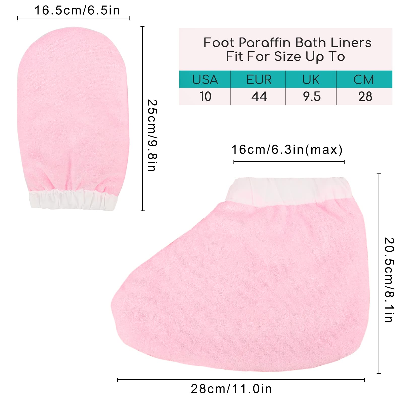 Paraffin Wax Mitts and Booties, Segbeauty Snug Elastic Opening Insulated Thick Terry Cloth Mittens for Hand and Foot, Gloves and Booties for Paraffin Warmers SPA Heated thera-py