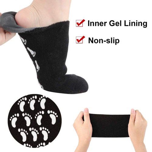 Large Men Moisturizing Gel Socks - 2 Pairs Foot Care Treatment for Dry Cracked Rough Skin - Spa Lotion Socks for Repairing US10-15