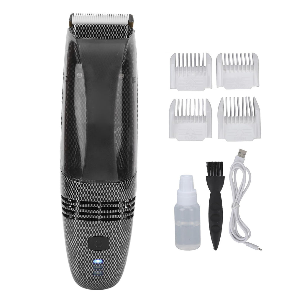 Diydeg Electric Hair Clipper, USB Recharge Light Vacuum Hair Trimmer with Automatic Hair Suction, Electric Body Hair Trimmer with 4 Combs, Cordless Haircut Toddler Haircut Kit