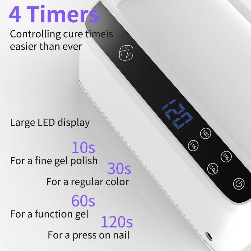 ZIZZON UV LED Nail Lamp with Arm Rest Pillow for Gel Polish 72W Power Nail Light Dryer with 4 Timers and Touch Screen Perfect for Salon or Home Use