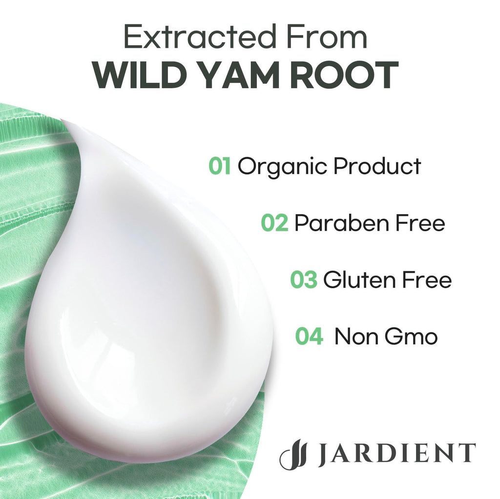Jardient Wild Yam Cream Hormone Balance: Australia Dr. Barbara O'neill Recommended Organic Formula for Menopause Relief & Menstrual Support Like Hot Flashes Night Sweats