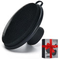 Face Scrubber,Silicone Face Scrubber for Men Women,Third Generation Upgraded 1262 Soft Bristle Manual Cleansing Brushes,Suitable for All Skin Types,face exfoliating Cleaning Brush (Black) (Large)