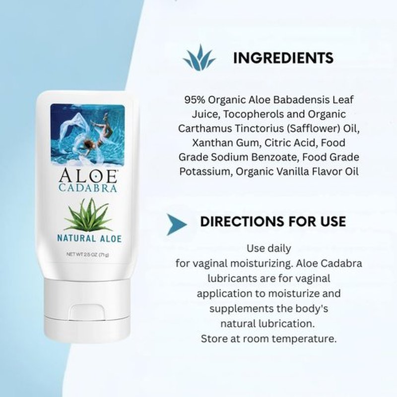 Aloe Cadabra Personal Lubricant - Natural Water-Based Organic Aloe Lube for Couples | Unscented 2.5 Oz