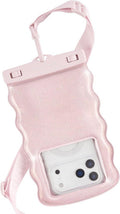 Case-Mate Wavy Waterproof Phone Pouch | Large Floating Case with Crossbody Lanyard - Ballet Pink Twinkle