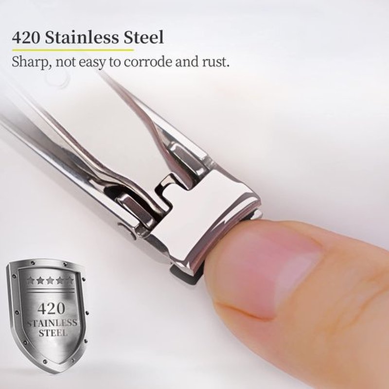 munkees Ultra-Thin Nail Clippers Keychain, Mini Foldable Nail Cutter with Key Ring, Small Portable Stainless Steel Pocket Manicure Set for Travel, Camping, & Outdoors (1-Pack)