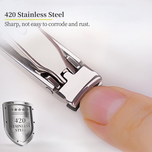 munkees Ultra-Thin Nail Clippers Keychain, Mini Foldable Nail Cutter with Key Ring, Small Portable Stainless Steel Pocket Manicure Set for Travel, Camping, & Outdoor (Stainless Steel, 2)