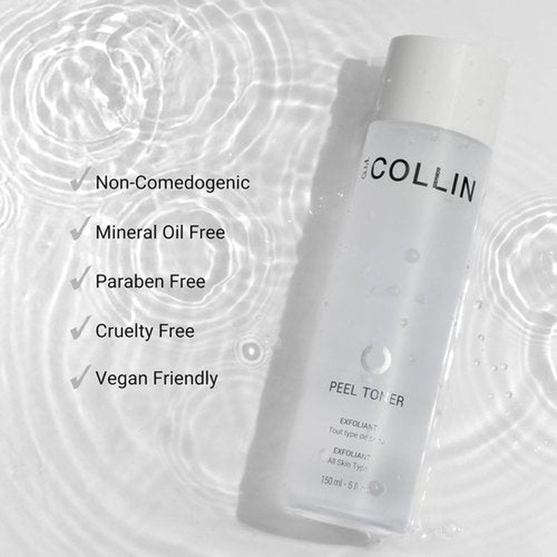 G.M. COLLIN Peel Toner Exfoliant - Daily Leave-On AHA BHA PHA Liquid | Salicylic Acid for Smooth Skin & Pore Minimizing | Aloe Vera Hydration