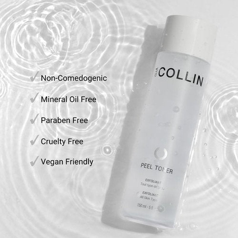 G.M. COLLIN Peel Toner Exfoliant | Daily Leave-On Liquid with AHA BHA PHA | Salicylic Acid Toner for Pores & Smooth Skin | Aloe Vera Soothes & Hydrates