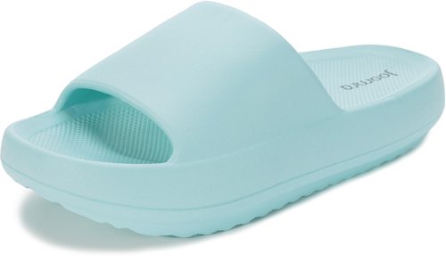 Joomra Shower Slippers for Women Foam Pillow House Rubber Bathroom Home Platform Sandals Orthopedic Cloud Cushion Slipers Slides for Ladies Female Arch Support Sandles Light Blue 39-40