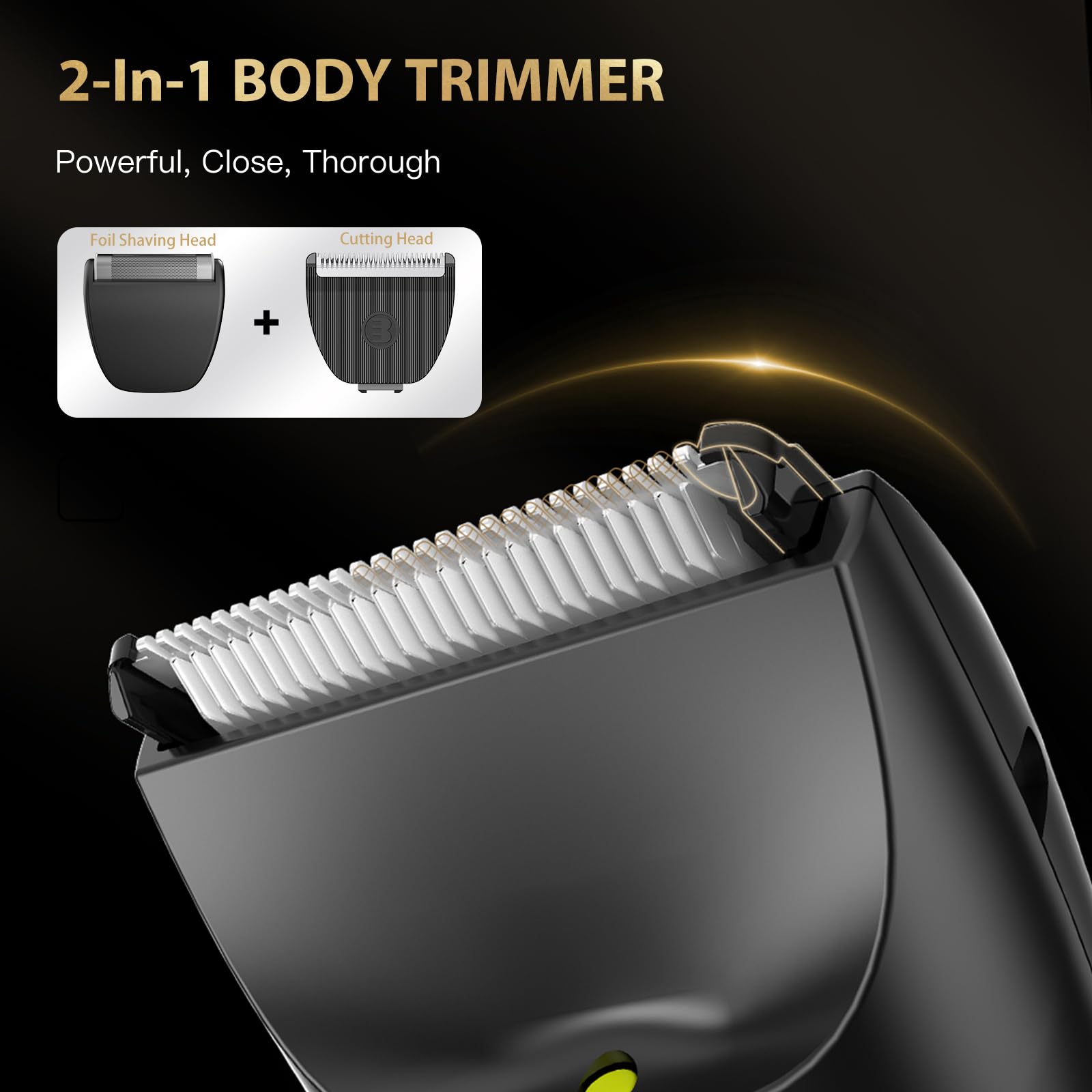 ENSSU Body Hair Trimmer for Men, Pubic Groin Hair Trimmer for Men with Safe Blade, Cordless Ball Shaver w/Light & Charging Dock, Waterproof Body Groomer for Man, LED Display &1H Quick Charge,Green