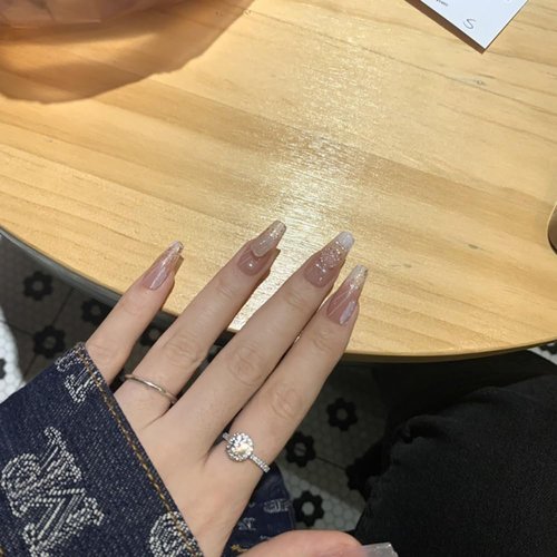 JIEADJIE Press On Nails (100% Handmade),Short-Medium T,Handmade Painted Nail Art by Nail Technician,Daily Version (pink camellia, Medium)
