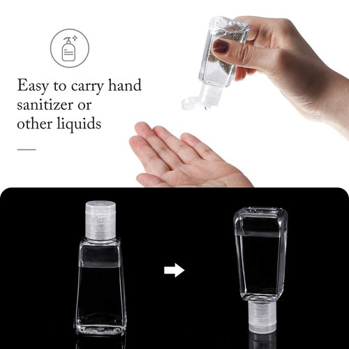 PUEZOKLY 40pcs Travel Bottles Keychain Set with Wristlet Chapstick Holders keychain Hand Sanitizer Holder Key chain with Empty Bottles