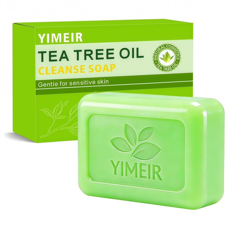 YIMEIR Tea Tree Soap Handmade, About 4.5Oz, Tea Tree Oil Soap Bar for Face & Body - Natural Acne Treatment, Deep Cleansing for Oily & Sensitive Skin, Antibacterial & Soothing Bath Washing Soap