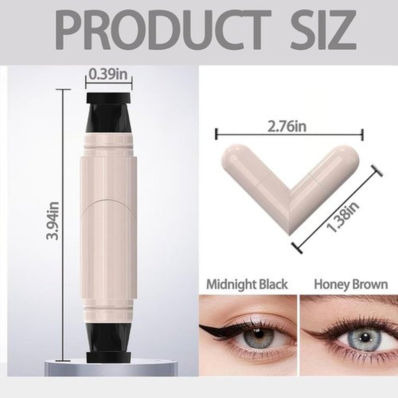 Skiennix Foldable Eyeliner Stamp - Quick Dry Smudge-Proof Gel Liner for Effortless Makeup (Black)