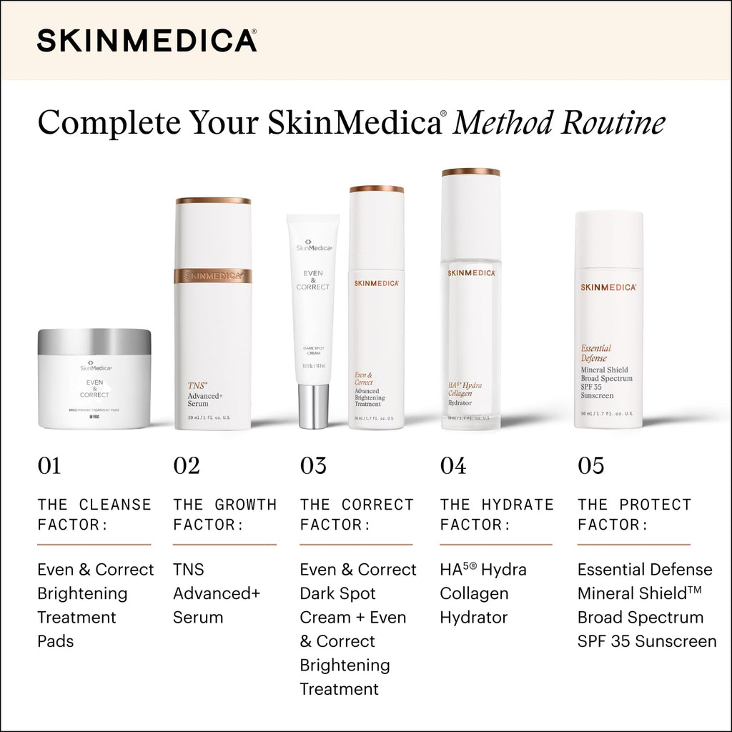 SkinMedica Even & Correct Advanced Brightening Treatment Face Serum (NEW PACKAGING), Addresses the Appearance of Dark Spots, Hyperpigmentation & Melasma for Aging Skin,1.7 Fl Oz
