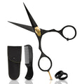 Charlemagne Hand-Forged Japanese Steel Beard & Mustache Scissors - Stainless Steel, 5.5 in - Precision Beard Trimming - Nose Hair Scissors - Fits Mustache Kit & Grooming Kit