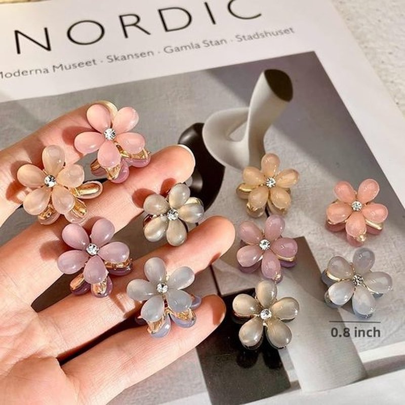 110 pcs Mini Hair Clips Colorful Hair Accessories Matte Claw Clips Star/Flower/Butterfly Hair Clips for Girls and Women 90s Y2K