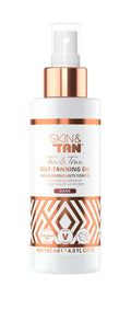 Skinny Tan Tan and Tone Self Tanning Oil Spray - No Need to Rinse - Hydrating and Toning Self Tanner for Healthier Looking Skin - Blurs Appearance of Stretch Marks - Dark Self Tan - 4.9 oz