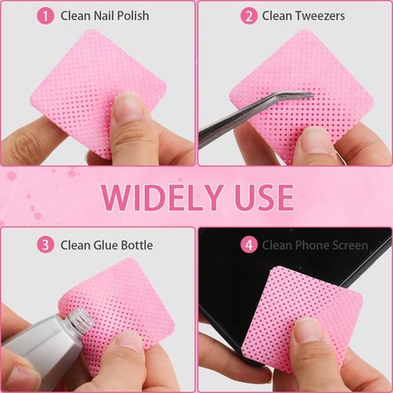 Pack of 2 Nail Polish Remover Pump Empty Dispenser Bottle with 540PCS Lint Free Nail Wipes for Alcohol, Acetone, Nail Polish and Makeup Remover Bullet Point 150 ml (2 Plastic Bottle and Wipe)