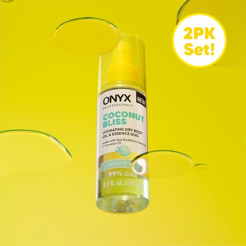 Onyx Professional Hydrating Dry Body Oil, Coconut Bliss, 3.7 fl oz, 2pk