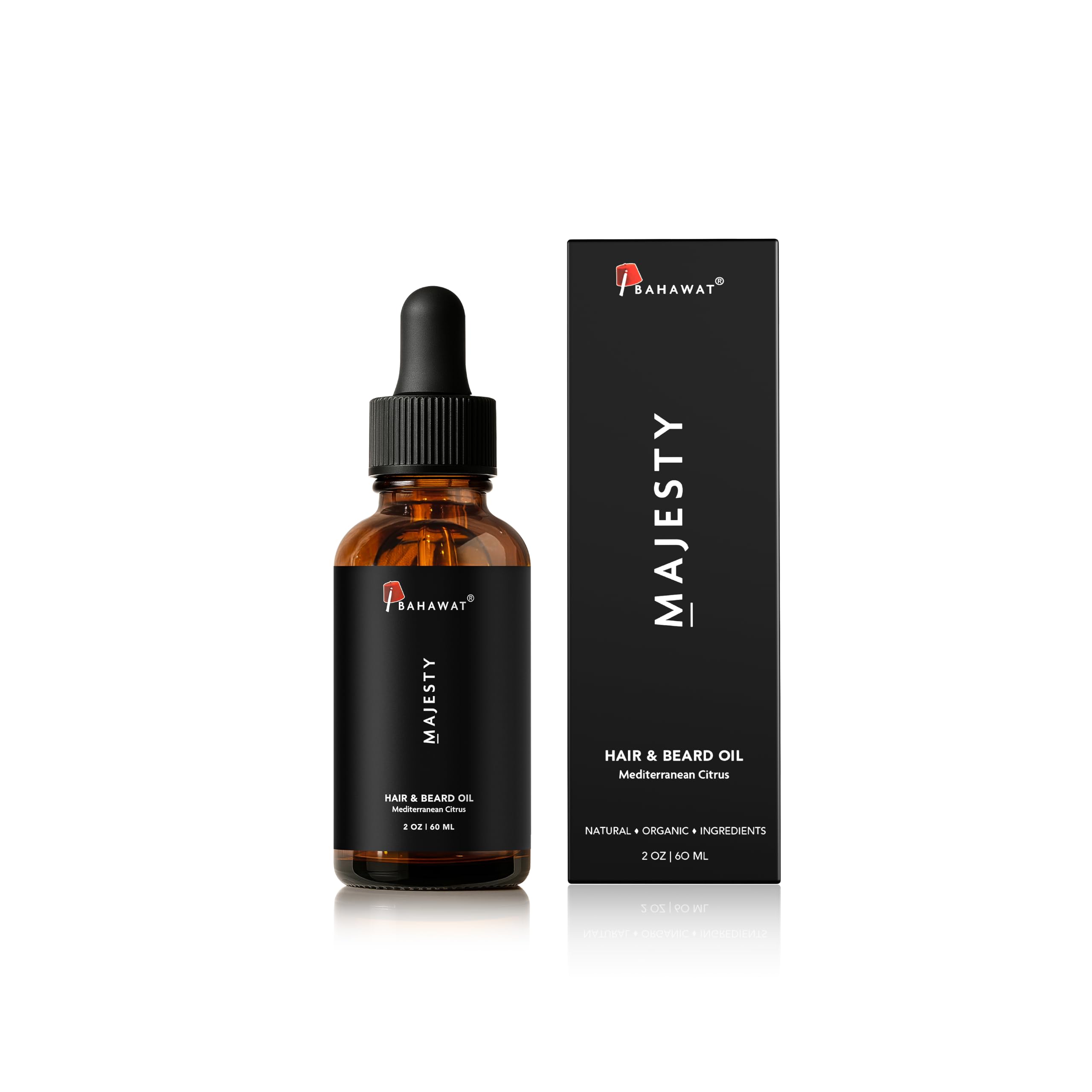 BAHAWAT: Premium Beard Oil Conditioner & Softener - Your Majesty- 2 ounce - Beard Itch and Dry Skin Relief - Handcrafted from Natural Ingredients - Label may vary