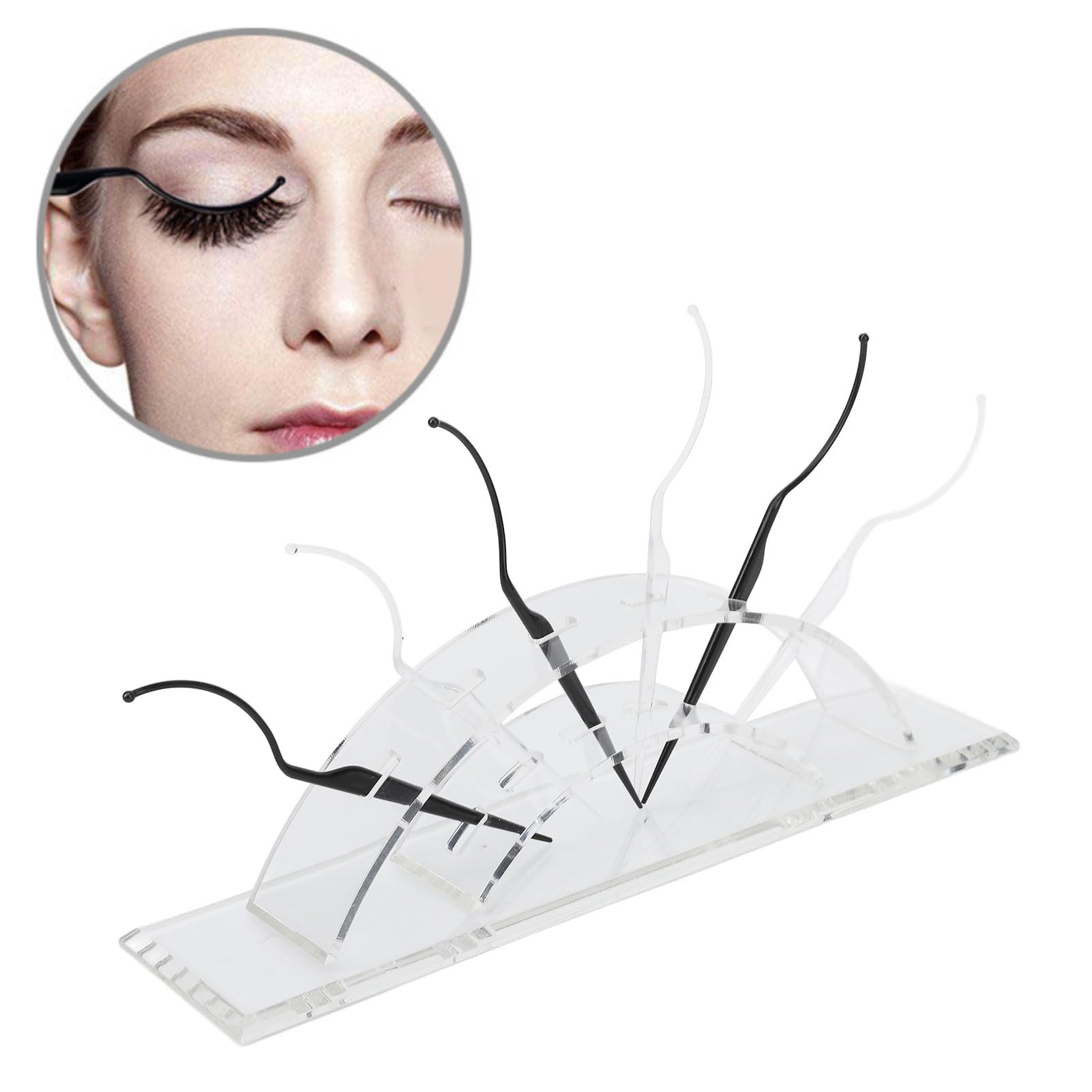 Lashes Display Rack, Clear Stand False Eyelashes Display Sticks Ergonomic 6pcs Sticks Washable Multifunctional for Beauty Salon
