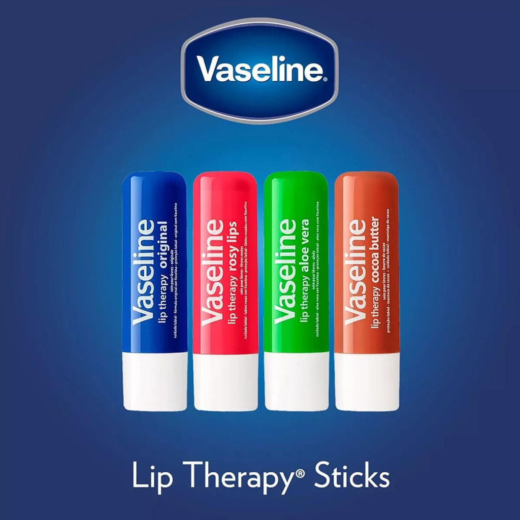 Vaseline Lip Therapy Original 12-Pack – Lip Moisturizer for Dry, Cracked Lips, 0.16 Oz Ea