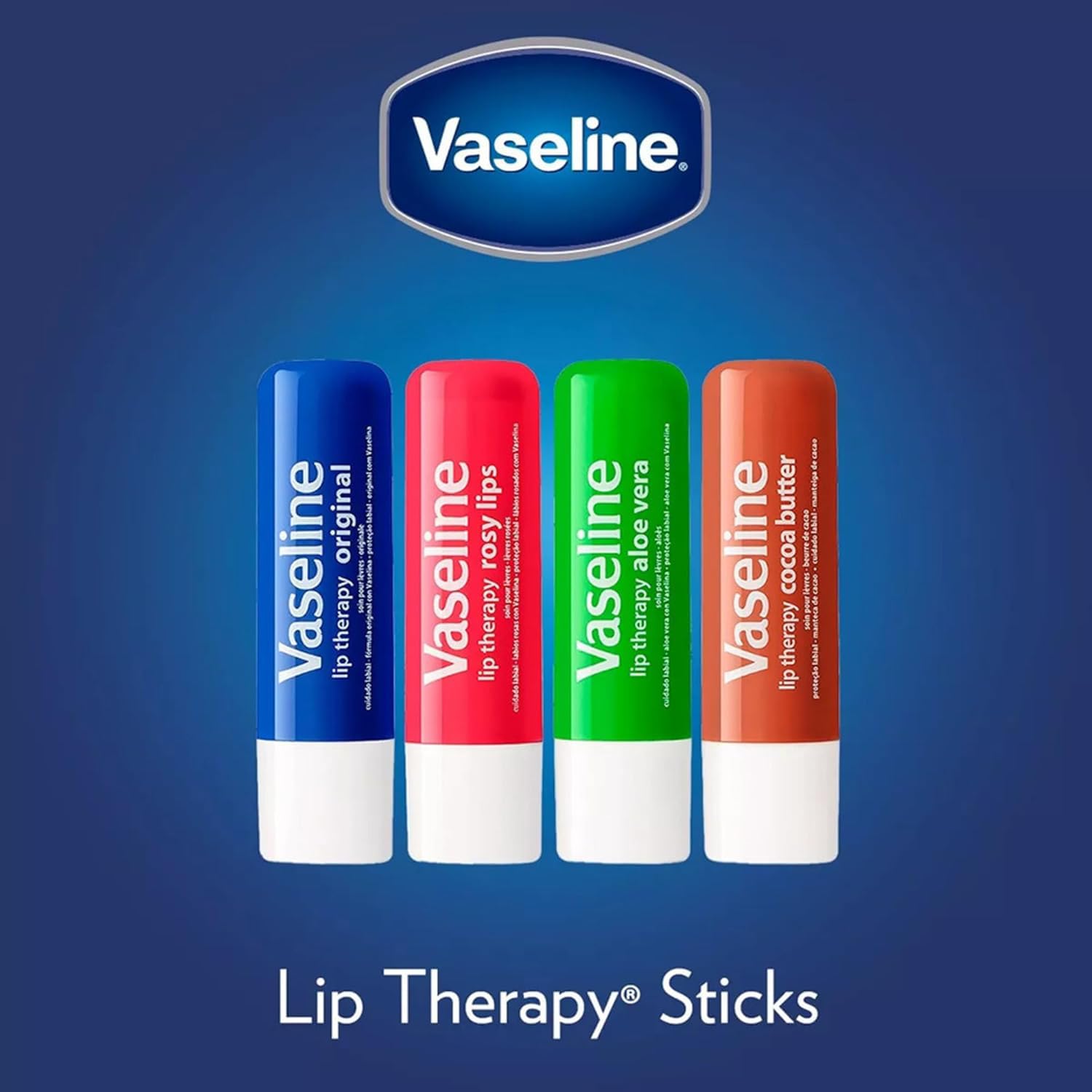 Vaseline Lip Therapy Original 12-Pack – Lip Moisturizer for Dry, Cracked Lips, 0.16 Oz Ea