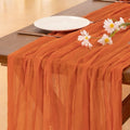 Socomi 10-Piece Orange Cheesecloth Table Runner - 120 Inch Boho Rustic Decor for Weddings & Events