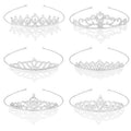 Naturahand 6 Pieces Silver Metal Tiara Crown Headbands with Decorative Dazzling Rhinestone Wedding Prom Birthday Party Princess Headpieces for Brides Bridesmaids Women Girls Teens Kids