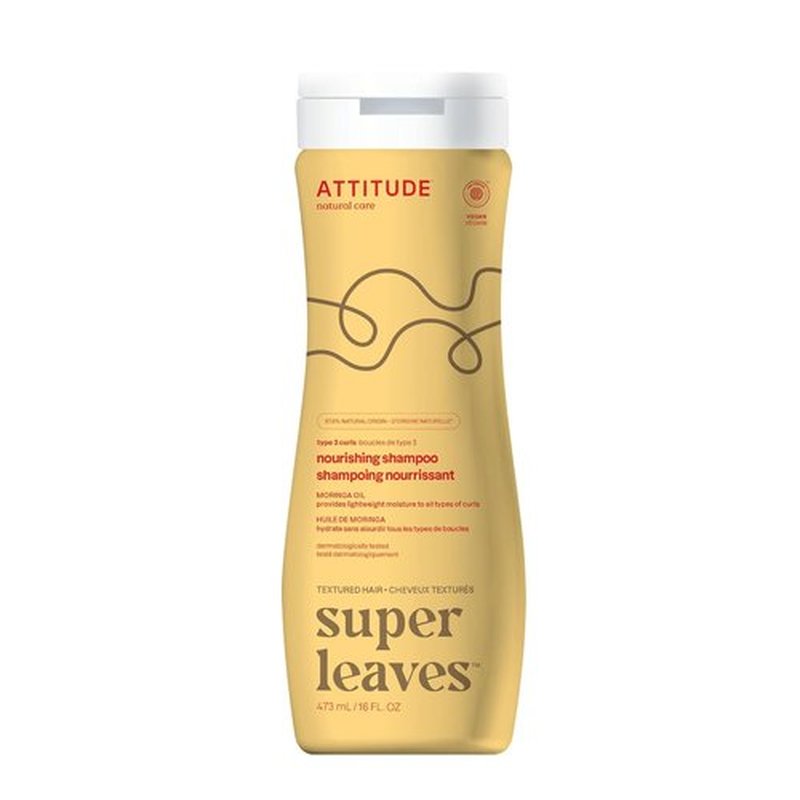 ATTITUDE Nourishing Shampoo - Moringa Oil for Curly Hair | EWG Verified, Vegan, 16 Fl Oz