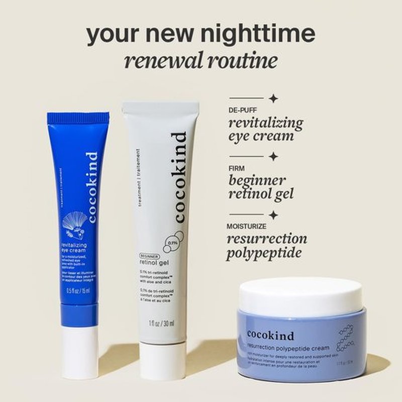 Cocokind Revitalizing Eye Cream - Depuff & Reduce Fine Lines with Hydrating Metal Applicator | 0.5 Fl Oz