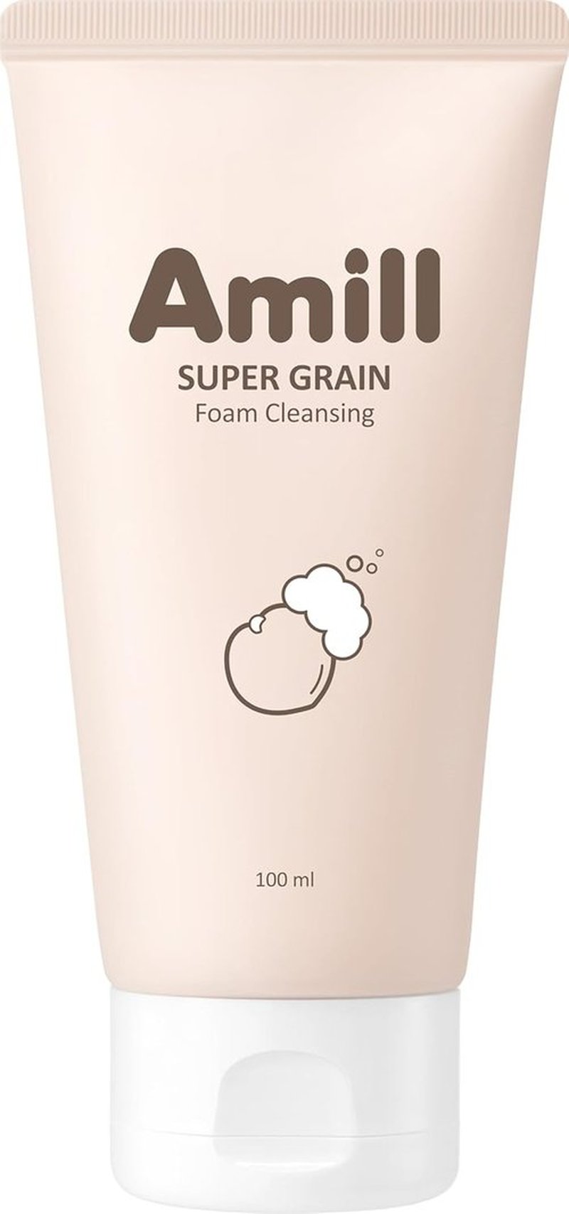 Amill Super Grain Foam Cleanser - Gentle Facial Wash with Multi-Grain Extracts | 100ml/3.39fl.oz for Soft, Hydrated Skin