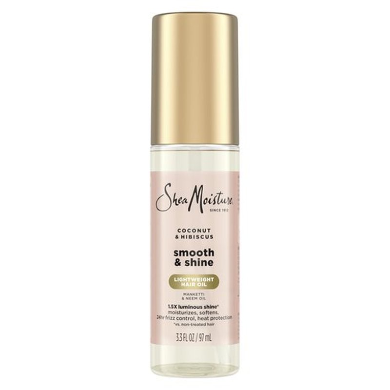 Shea Moisture Coconut & Hibiscus Smooth & Shine Oil Coconut & Hibiscus Softens And Hydrates Hair With Manketti And Coconut Oil For A Lightweight Texture 3.3 Fl Oz