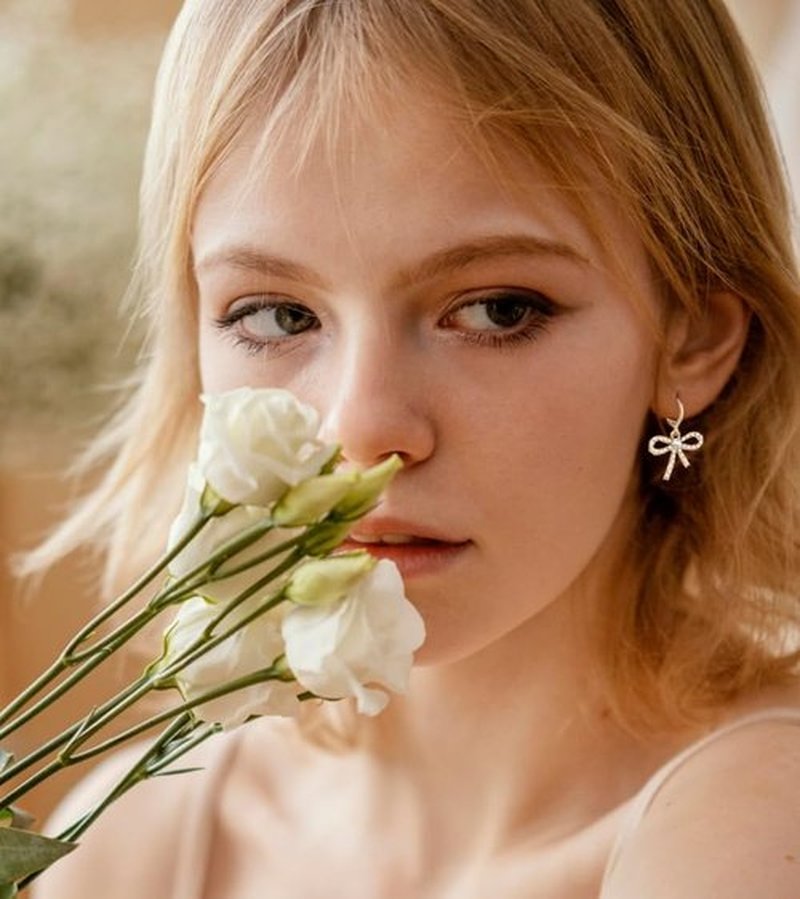 Regine Switzerland Pearl Bow Hoop Earrings - Dainty Faux Pearls, Lightweight Gold Plated | Perfect Gift for Her