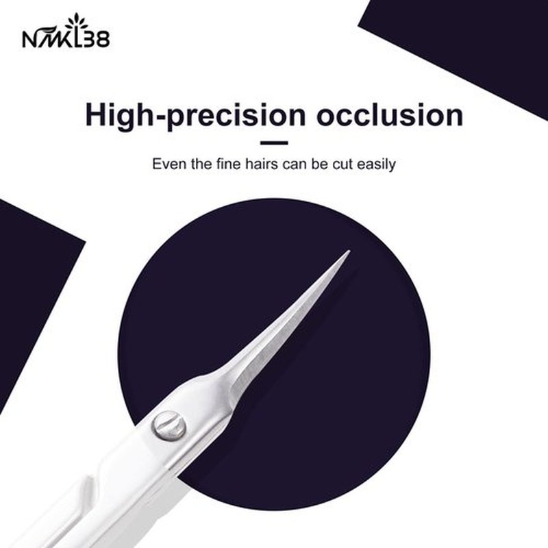 NMKL38 Inox Curved Blade Cuticle Tower Point Scissors Cuticle Nipper Pliers Dead Skin Remover Beauty Grooming Kit for Nail Eyebrow Eyelash
