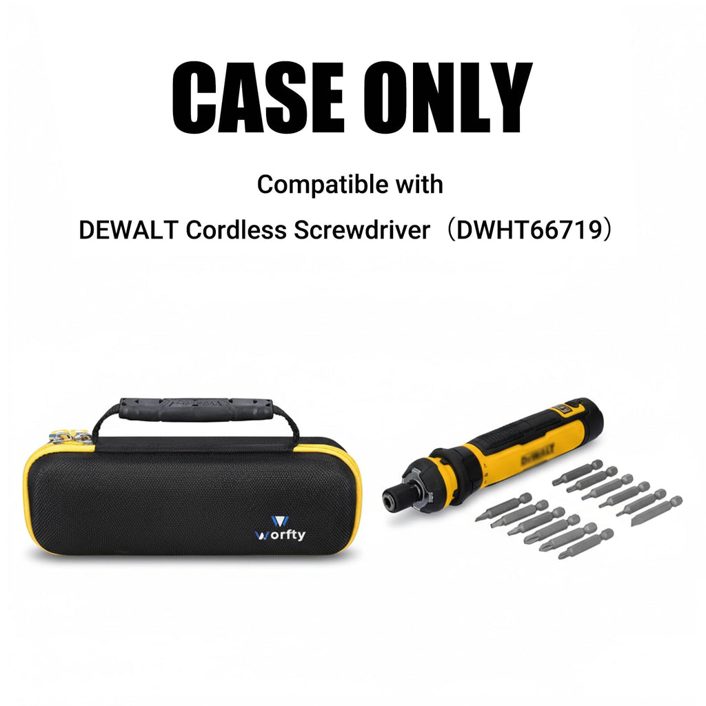 worfty Case for DEWALT Cordless Screwdriver with FLEXDRIVE Control and Screwdriving Bits DWHT66719 - Travel Protective Carrying Storage Bag (Black)