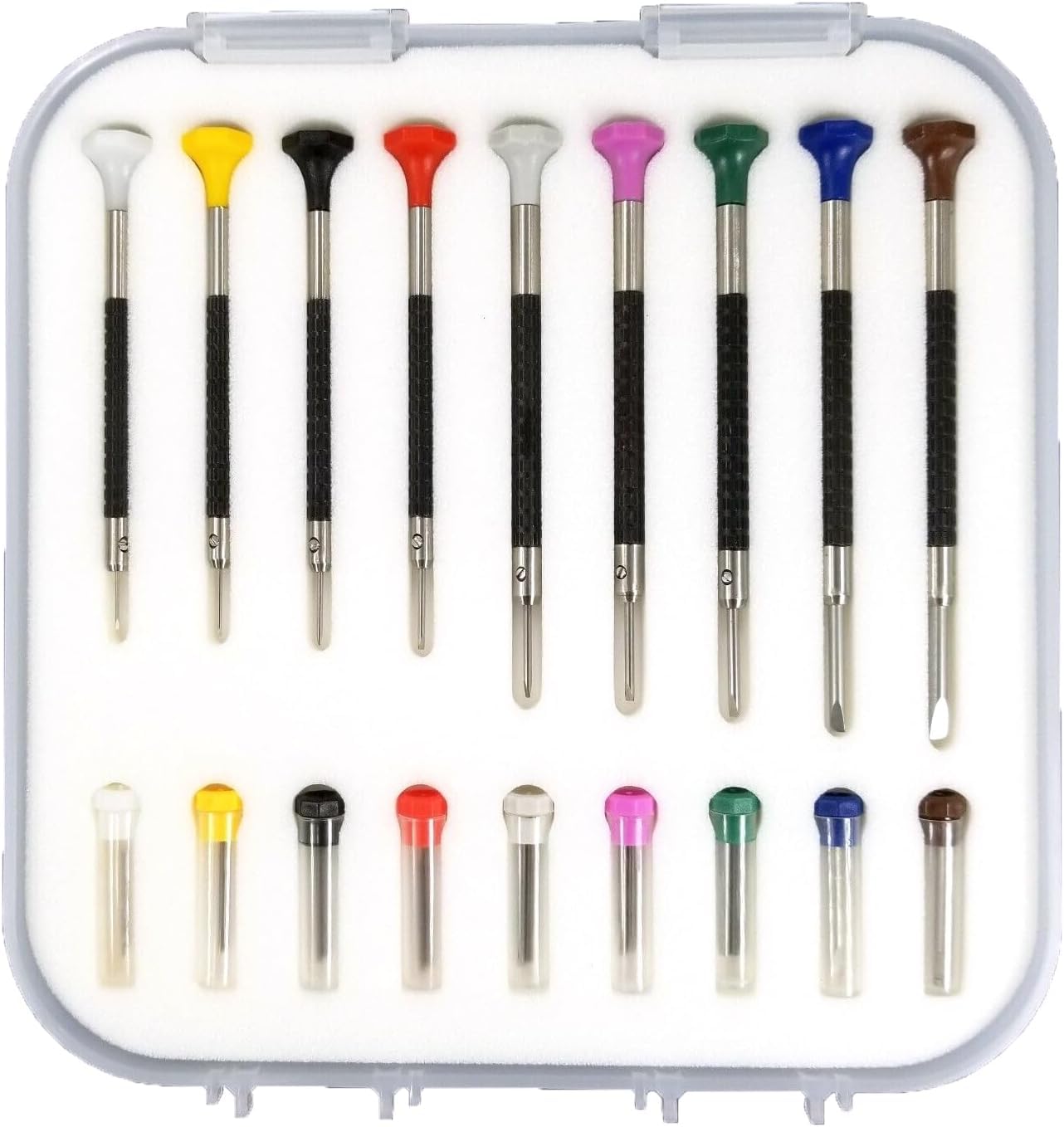 Professional Watchamakers Screwdriver Kit for Watches, Glasses Jewelery Accessories: to Adjust, Remove, Replace and Repair Flat Head Slotted 9 Piece- TimeLab Korea