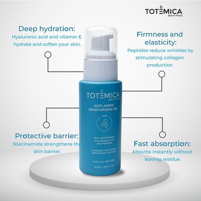 TOTEMICA Face Moisturizer - Anti-Aging Serum with Niacinamide & Hyaluronic Acid | Vegan & Cruelty-Free (1.69 Fl Oz)