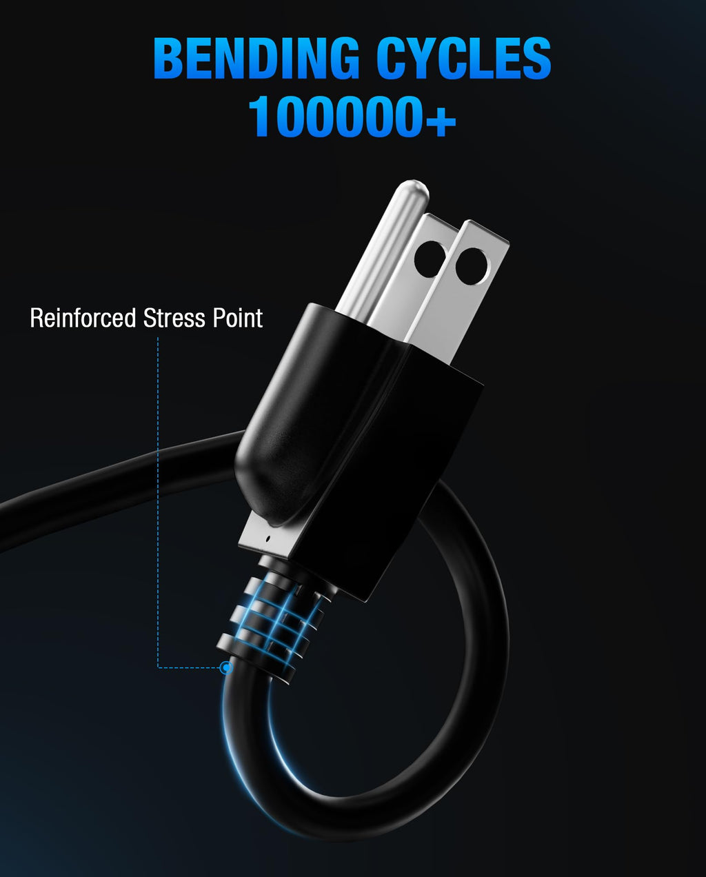 Heavy-Duty Power Station Charging Cable, 14AWG Fast Charger Cable for Jackery Explorer 2000/1500/1000 Pro,Ecoflow Delta/River Series,Bluetti EB3A;Anker 757/767, 125V 15A Universal AC Power Cord(6FT)