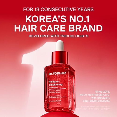 Dr.FORHAIR Folligen Thickening Scalp Serum 1.7 oz - Biotin Peptide Treatment for Thicker, Fuller Hair | Korean Haircare