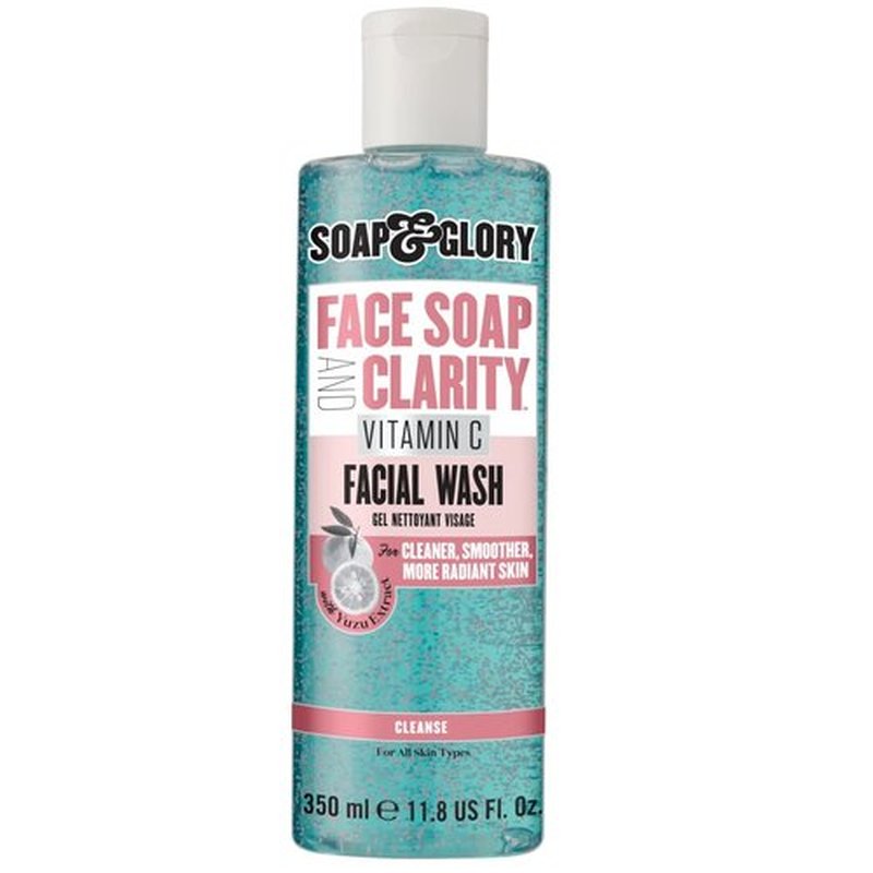 Soap & Glory Vitamin C Brightening Facial Cleanser - 3-in-1 Foaming Face Wash & Exfoliant | Deep Cleansing & Hydrating (11.8 fl oz)