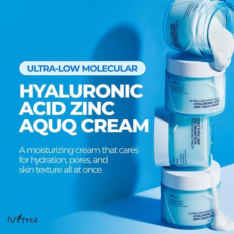 IsNtree Ultra-Low Molecular Hyaluronic Acid Cream - Hydrating & Cooling Face Moisturizer | 80ml