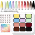 Woobena 12 Colors Pat Paint Nail Gel, Sponge Pat Gel Ombre Gradient Gel Nail Blush Blooming Aura Nails Drawing Stripper Floral Painting DIY Nail Art, No Wipe, UV/LED Curing